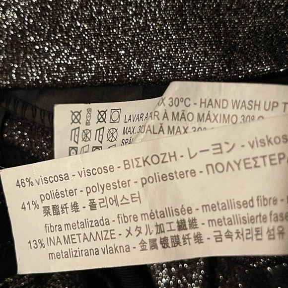 1725 Gorgeous Zara Black And Silver High Rise Metallic Pants  Size XS - Picture 9 of 9